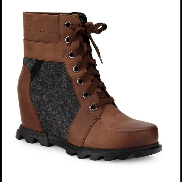 Sorel Joan of Artic Wedge III waterproof booties tobacco black 10.5 11 - Picture 3 of 5